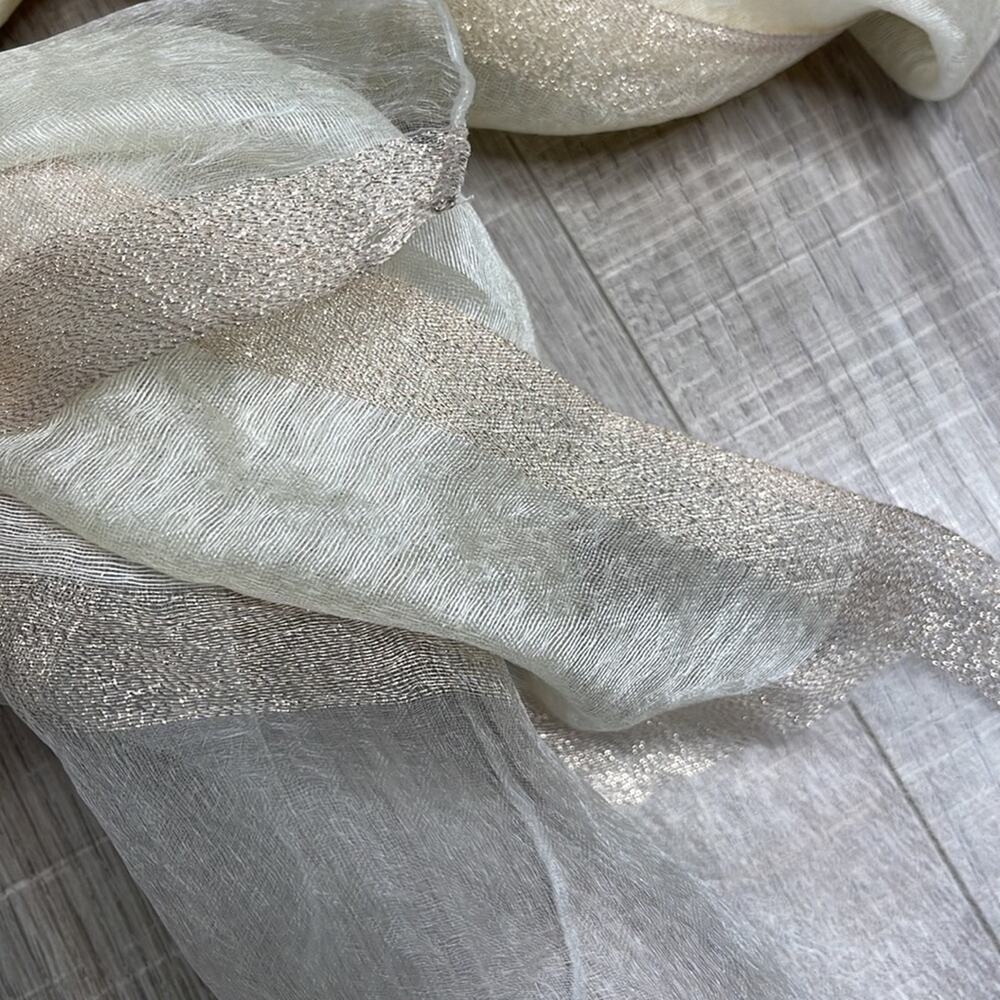 INC INTERNATIONAL CONCEPTS Ivory Sheer Shimmer Scarf Wrap - Picture 4 of 7